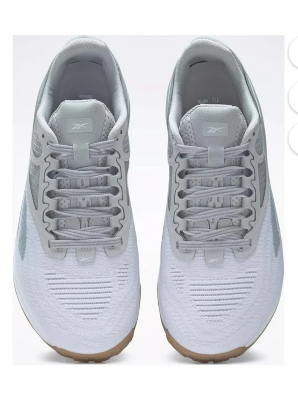 Reebok Women's White and Light Gray Athletic Training Shoes - Picture 4 of 6